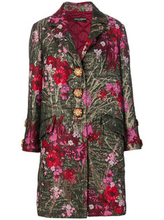 однобортное пальто с цветочным узором Dolce &amp; Gabbana