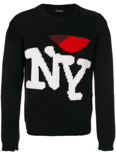 свитер с вышивкой NY Raf Simons