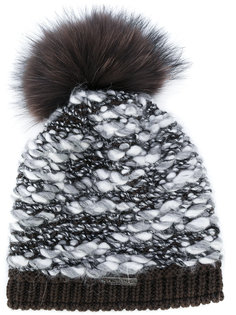 racoon fur pom pom hat Norton