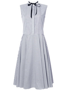 tied collar flared dress Adam Lippes