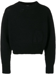 cropped badge sweater Raf Simons