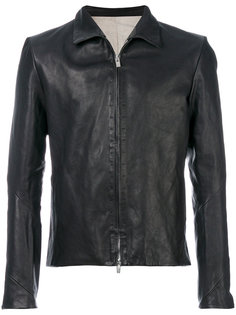 slim-fit leather jacket A Diciannoveventitre