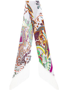 floral print fringed scarf Rockins