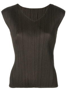 textured v-neck T-shirt Pleats Please By Issey Miyake