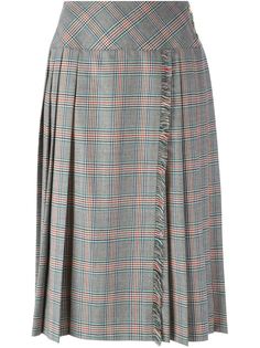 плиссированная юбка в клетку Céline Vintage
