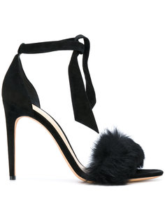 rabbit fur trim heeled sandals Alexandre Birman