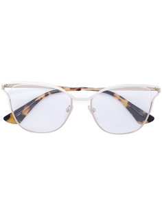 tortoiseshell effect cat-eye glasses Prada Eyewear