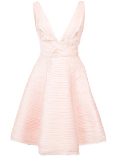 ruche detail asymmetric dress Marchesa Notte