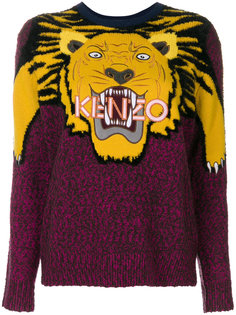 свитер вязки интарсия с изображением тигра Kenzo