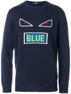Bag Bugs Blue embroidered sweater Fendi