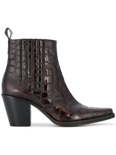 Pointed Croc Cowboy Boot Ganni