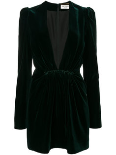 velvet plunge dress Saint Laurent