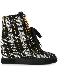 tweed wedge sneakers Casadei