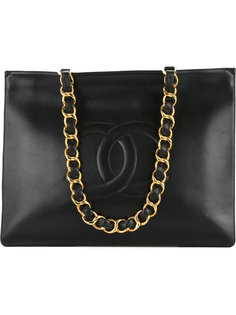 сумка-тоут на цепочке с логотипом Chanel Vintage