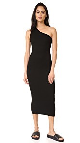 Enza Costa Rib One Shoulder Midi Dress