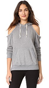 Splendid Soft Cotton Cold Shoulder Hoodie