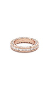 Shay 18k Gold 3 Sided Eternity Ring with Baguette Diamond Center
