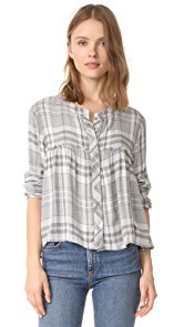 Bella Dahl Ruffle Button Down Shirt