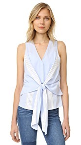 Derek Lam 10 Crosby Sleeveless Tie Front Top