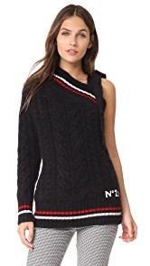 No. 21 One Shoulder Long Sleeve Sweater