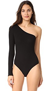 Only Hearts Wide Rib One Shoulder Bodysuit