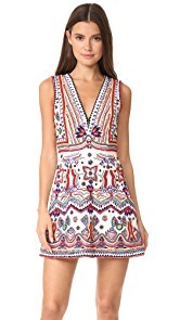 alice + olivia Patty Embellished Seamed A-Line Dress