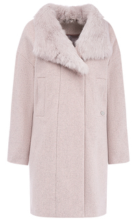 Утепленное пальто с отделкой мехом кролика Elema