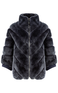 Комбинированная шуба из меха кролика Virtuale Fur Collection