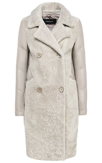 Зимнее пальто из натуральной кожи и овчины La Reine Blanche