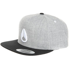 Бейсболка с прямым козырьком Nixon Simon Snapback Hat Heather Gray/Black