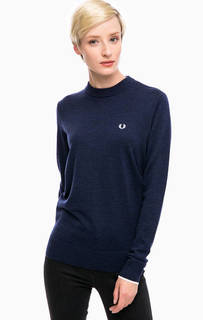 Синий шерстяной джемпер с круглым вырезом Fred Perry
