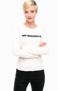 Белый хлопковый джемпер с длинными рукавами Lacoste