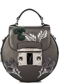 Кожаная сумка с декоративной отделкой Cromia