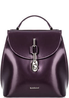 Фиолетовый кожаный рюкзак с откидным клапаном Baldinini