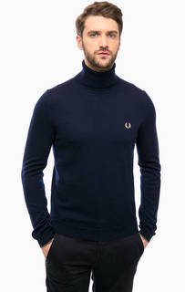 Синяя шерстяная водолазка Fred Perry