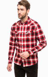 Хлопковая рубашка в клетку Wrangler