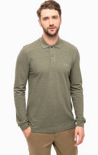 Футболка поло цвета хаки с длинными рукавами Lacoste