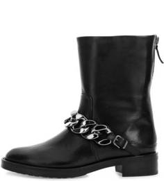 Черные кожаные полусапоги на плоской подошве Högl