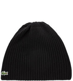 Шерстяная шапка с логотипом бренда Lacoste
