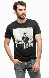 Черная футболка с принтом Jack & Jones
