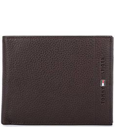 Коричневое портмоне из натуральной кожи Tommy Hilfiger