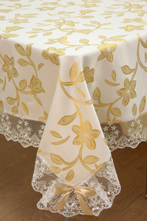 Скатерть 170x260 с кружевом NATUREL