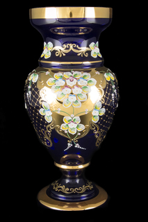 Ваза "Лепка синяя" Bohemia