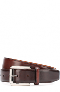 Кожаный ремень с металлической пряжкой Santoni