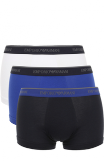 Комплект из трех хлопковых боксеров с эластичной резинкой Emporio Armani