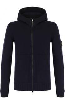 Шерстяной кардиган на молнии с капюшоном Stone Island