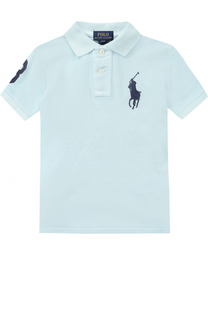 Хлопковое поло с логотипом бренда и нашивкой Polo Ralph Lauren