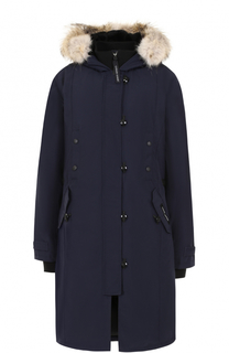 Приталенный пуховик Kensington с меховой отделкой Canada Goose