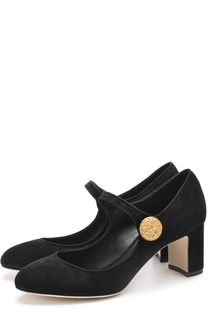 Замшевые туфли Vally на устойчивом каблуке Dolce & Gabbana