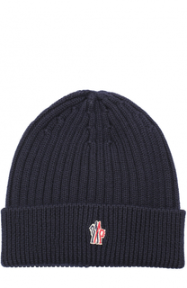 Шерстяная шапка фактурной вязки Moncler